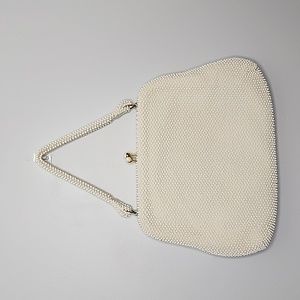 Corde Bead Ivory Vintage Purse